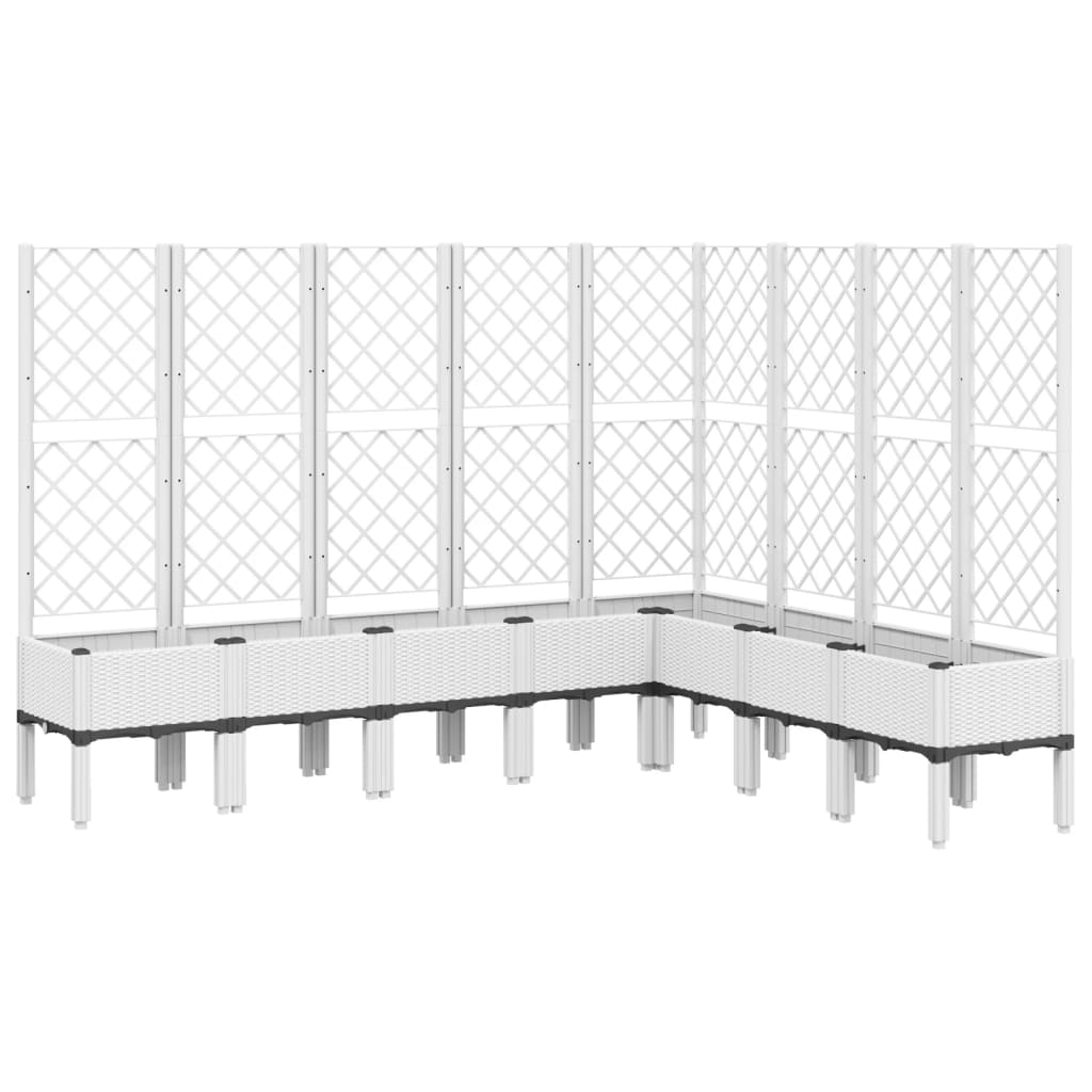 Garden Planter with Trellis 200x160x142 cm PP Depth 160 cm White