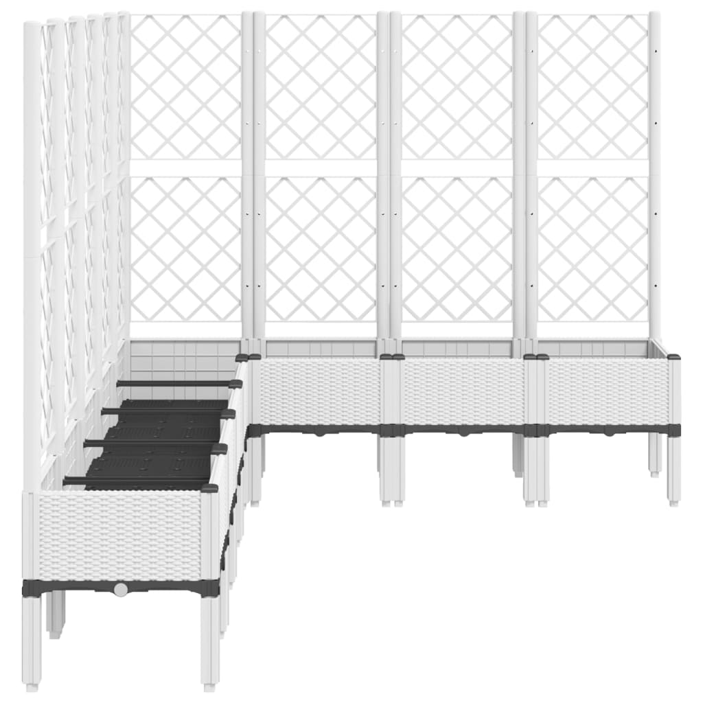 vidaXL Garden Planter with Trellis White 200x160x142 cm PP 4