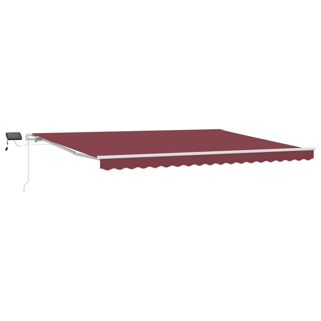Manual Retractable Awning 450x300 cm with White Frame Burgundy