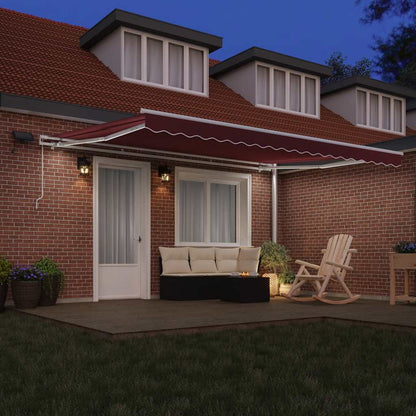 Manual Retractable Awning 450x300 cm with White Frame Burgundy