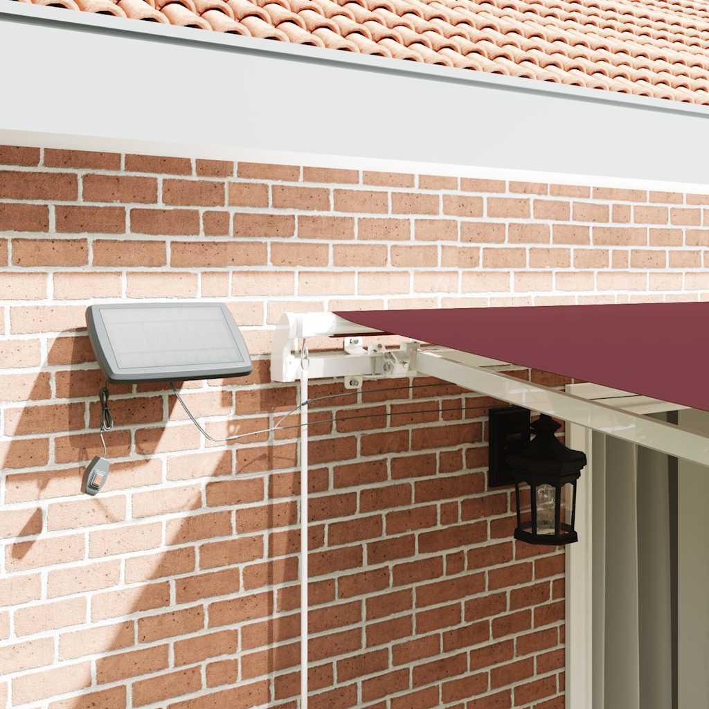 Manual Retractable Awning 450x300 cm with White Frame Burgundy
