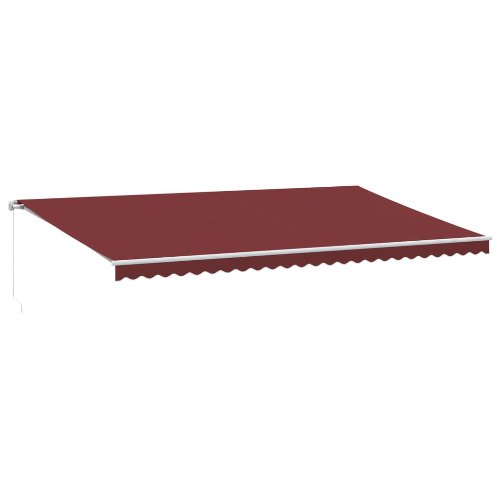 Manual Retractable Awning 600x350 cm with White Frame Burgundy
