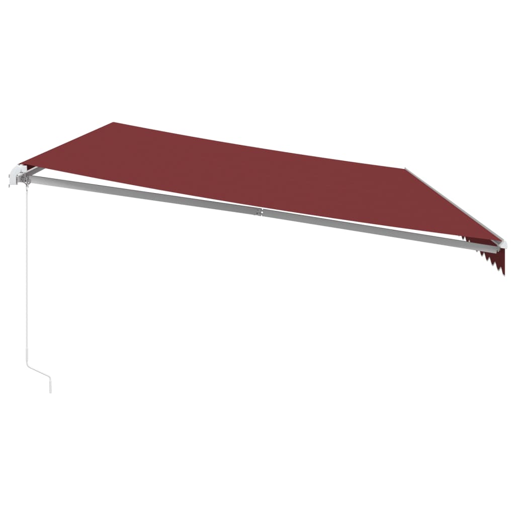 Manual Retractable Awning 600x350 cm with White Frame Burgundy