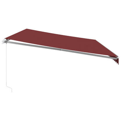 Manual Retractable Awning 600x350 cm with White Frame Burgundy