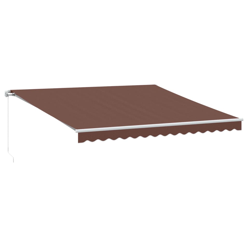 Manual Retractable Awning 400x350 cm with White Frame Brown
