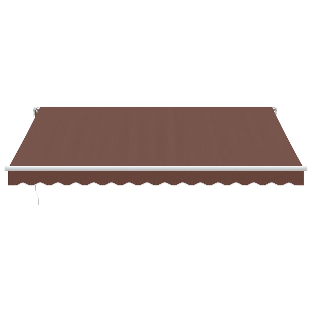 Manual Retractable Awning 400x350 cm with White Frame Brown