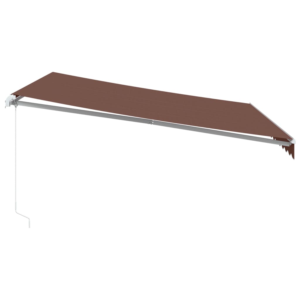 Manual Retractable Awning 400x350 cm with White Frame Brown