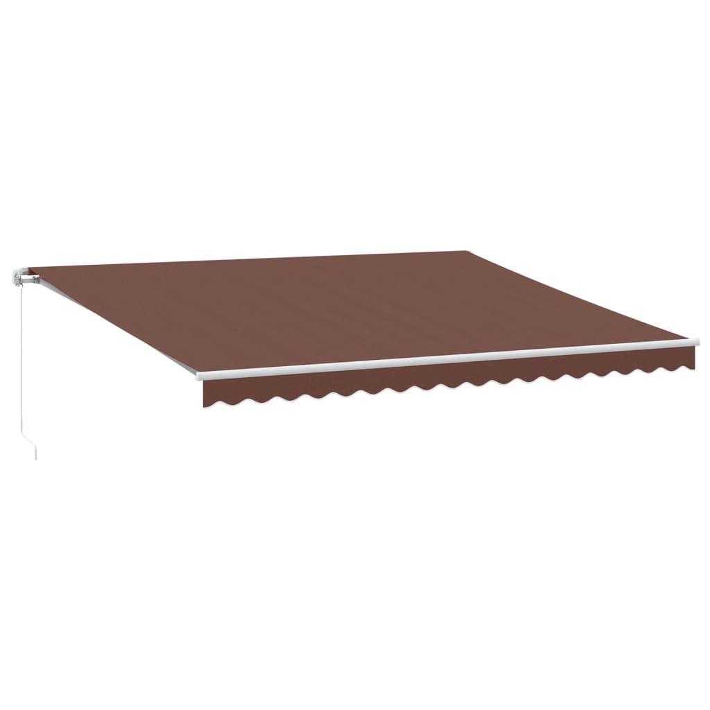 Manual Retractable Awning 450x350 cm with White Frame Brown
