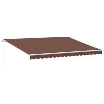 Manual Retractable Awning 450x350 cm with White Frame Brown