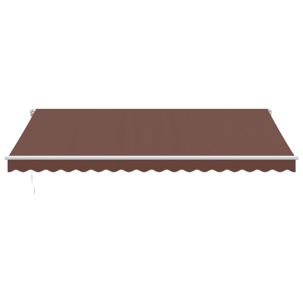 Manual Retractable Awning 450x350 cm with White Frame Brown