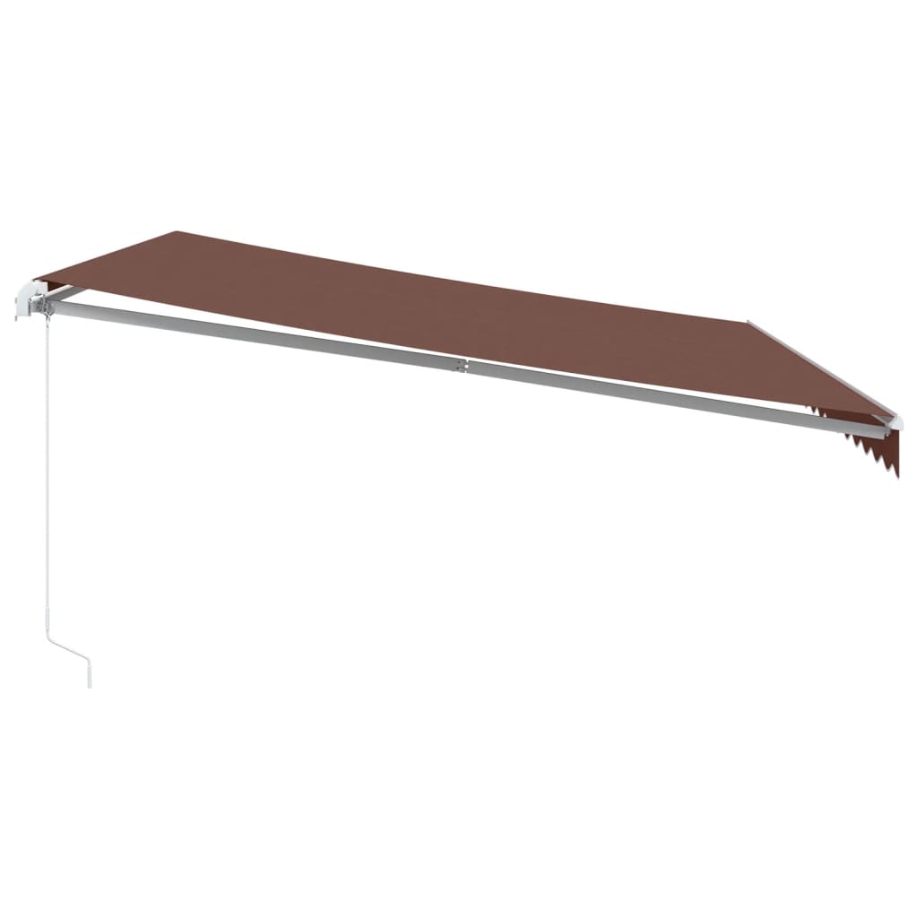 Manual Retractable Awning 450x350 cm with White Frame Brown