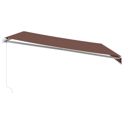 Manual Retractable Awning 450x350 cm with White Frame Brown