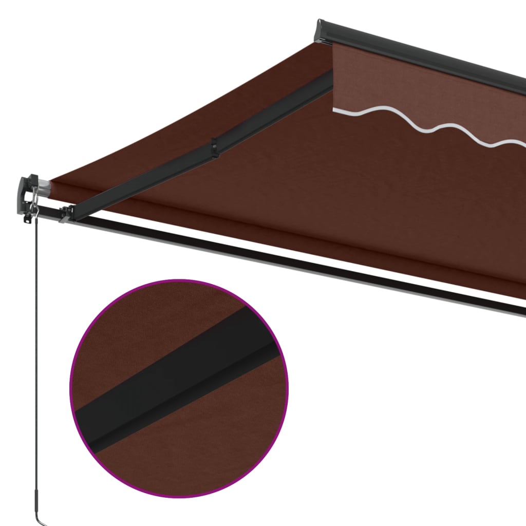 vidaXL Manual Retractable Awning Brown 400x350 cm 6