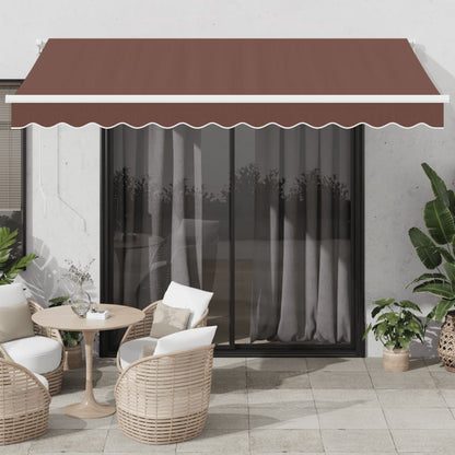 vidaXL Manual Retractable Awning Brown 350x250 cm 1