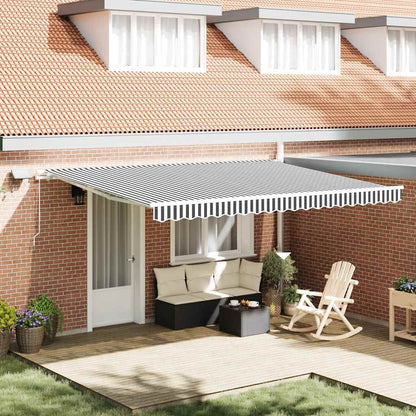Manual Retractable Awning 450x300 cm with White Frame Anthracite and white