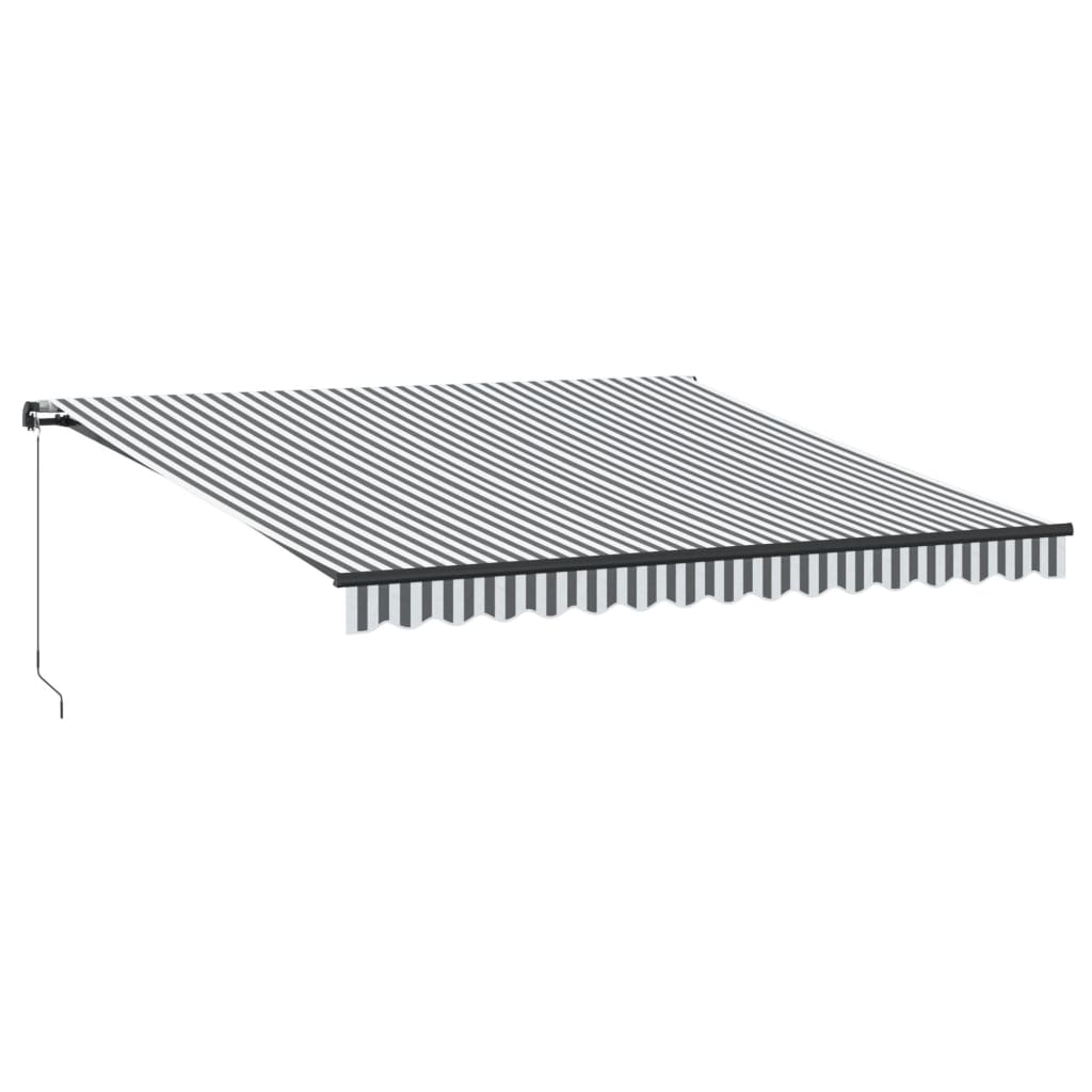 vidaXL Manual Retractable Awning Anthracite and White 400x350 cm 2