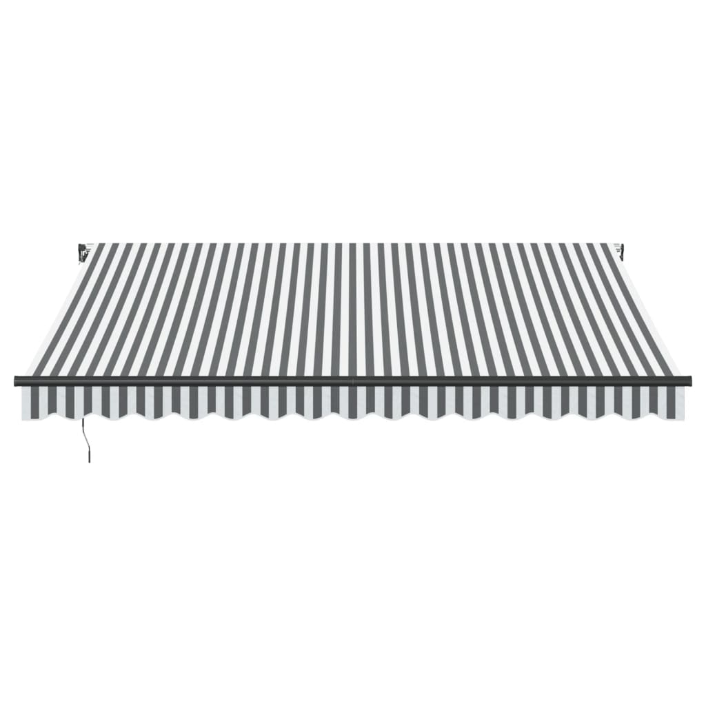 vidaXL Manual Retractable Awning Anthracite and White 400x350 cm 3