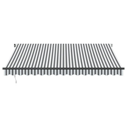 vidaXL Manual Retractable Awning Anthracite and White 400x350 cm 3