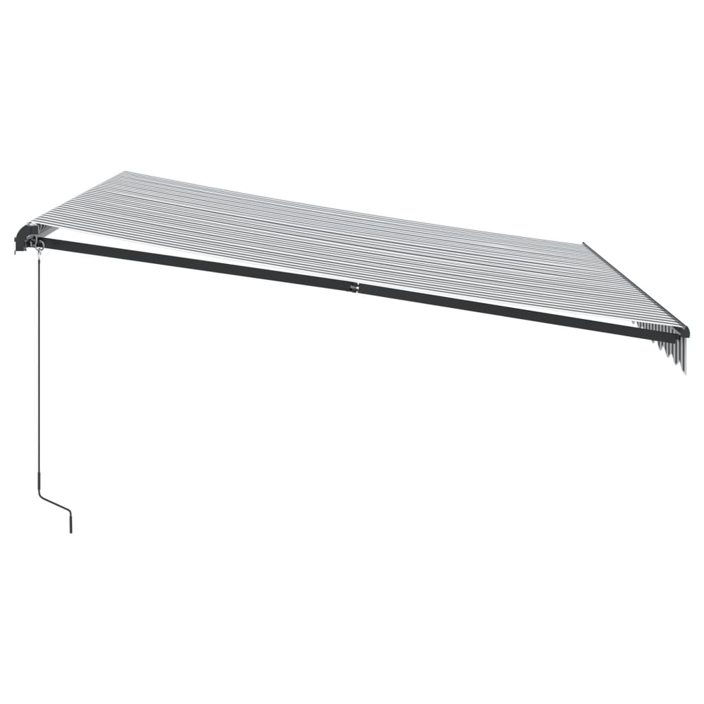 vidaXL Manual Retractable Awning Anthracite and White 400x350 cm 4