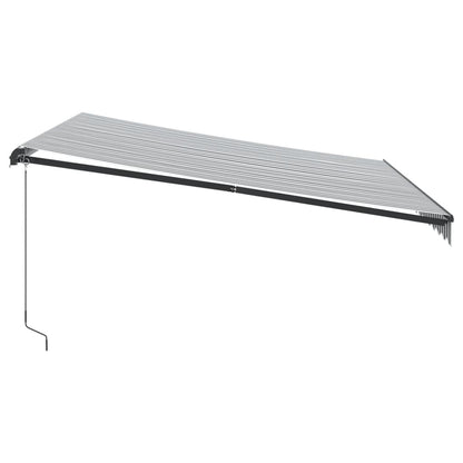 vidaXL Manual Retractable Awning Anthracite and White 400x350 cm 4