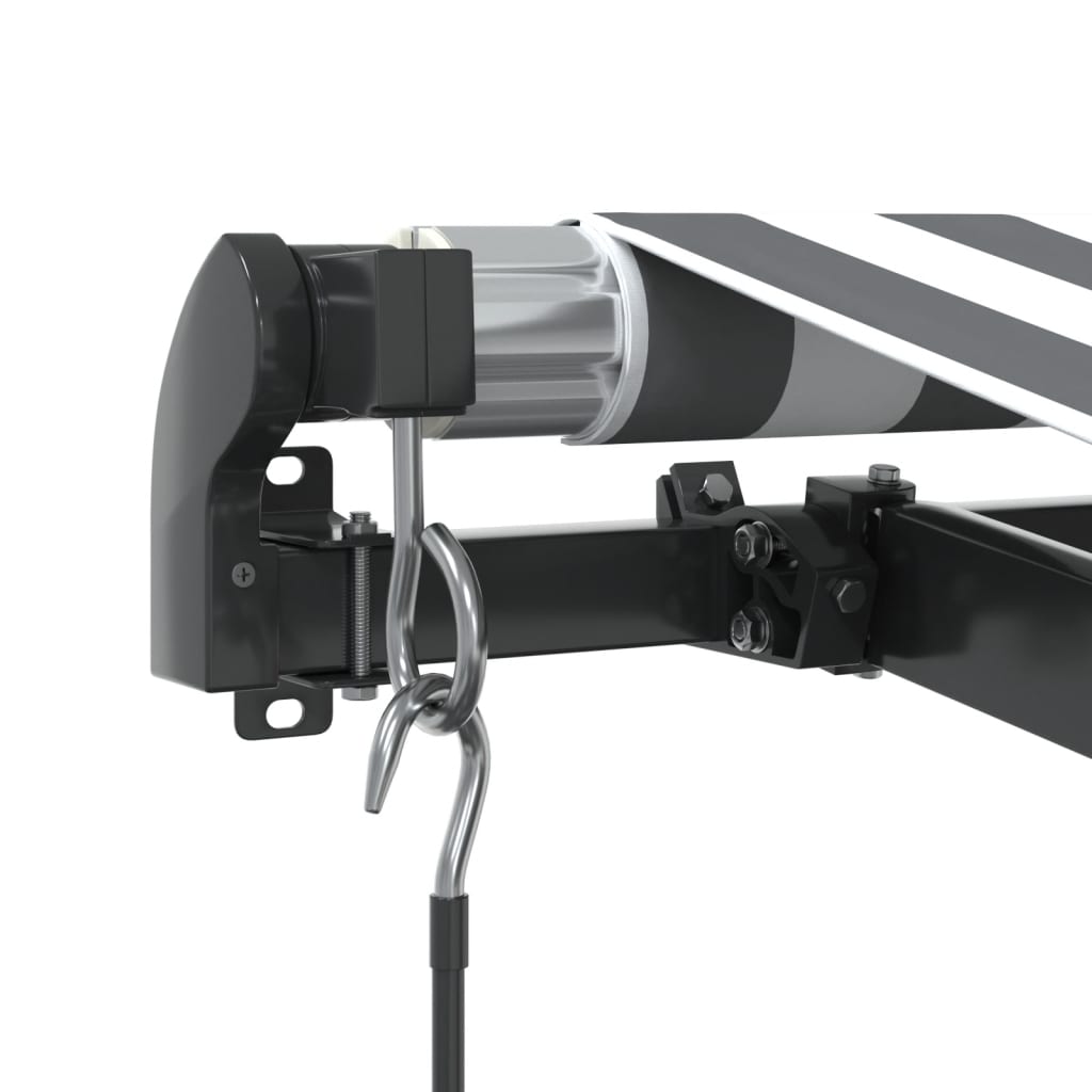 vidaXL Manual Retractable Awning Anthracite and White 400x350 cm 5