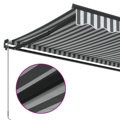 vidaXL Manual Retractable Awning Anthracite and White 400x350 cm 6