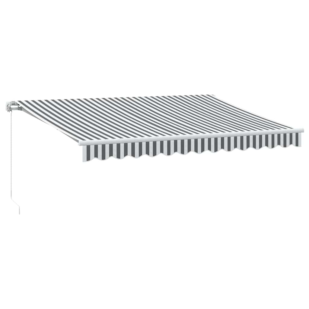 vidaXL Manual Retractable Awning Anthracite&White 350x250 cm 2