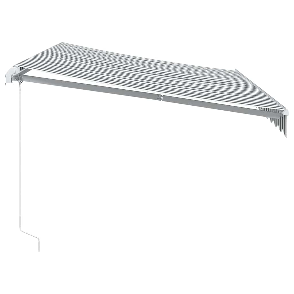 vidaXL Manual Retractable Awning Anthracite&White 350x250 cm 4