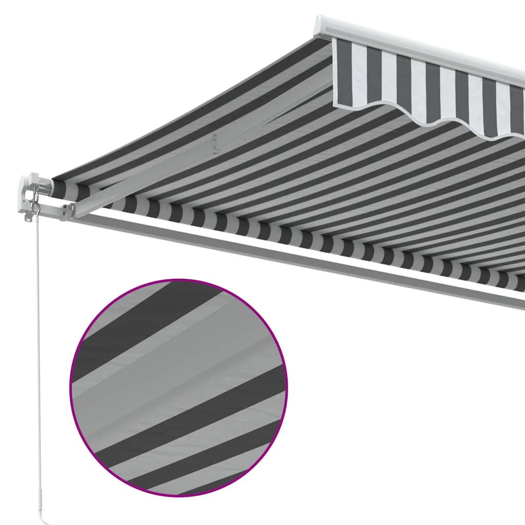 vidaXL Manual Retractable Awning Anthracite&White 350x250 cm 6