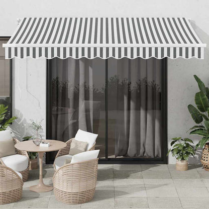 vidaXL Manual Retractable Awning Anthracite&White 350x250 cm 1