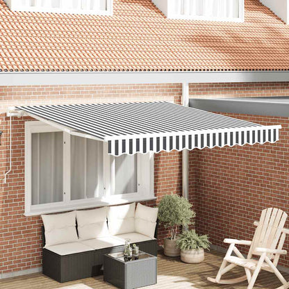 vidaXL Manual Retractable Awning Anthracite&White 300x250 cm 1