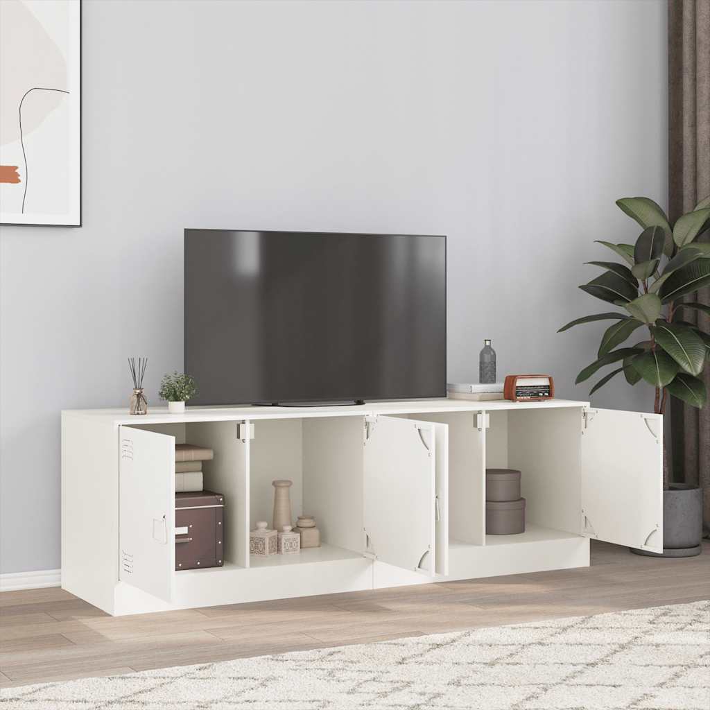 TV Cabinet 67x39x44 cm Steel White 2