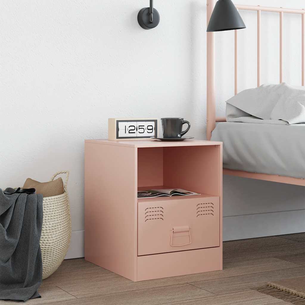 Bedside Cabinet 34,5x39x44 cm Steel Pink