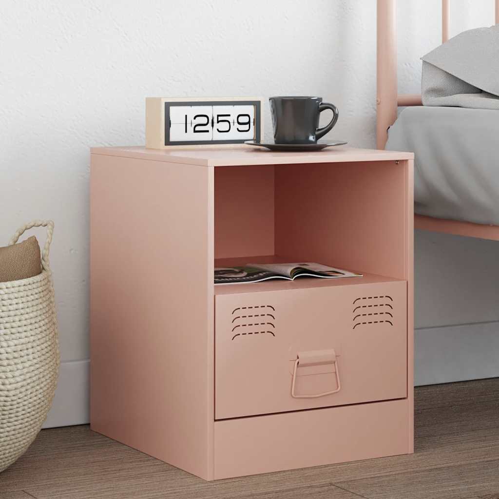 Bedside Cabinet 34,5x39x44 cm Steel Pink