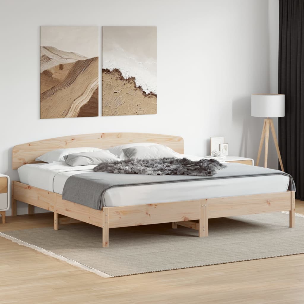 Headboard Solid Wood Pine Natural 180 cm