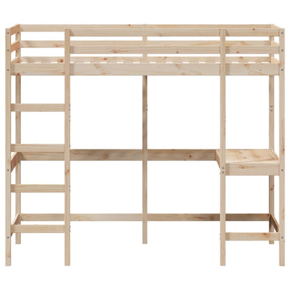 vidaXL Loft Bed without Mattress 100x200 cm Solid Wood Pine 4