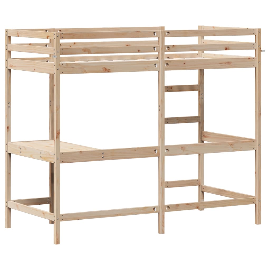 vidaXL Loft Bed without Mattress 100x200 cm Solid Wood Pine 6