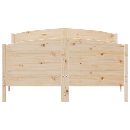 Bed Frame without Mattress Solid Wood Pine Length 200 cm Natural 160 cm