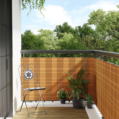 Balcony Screen 400x90 cm Poly Rattan Light brown