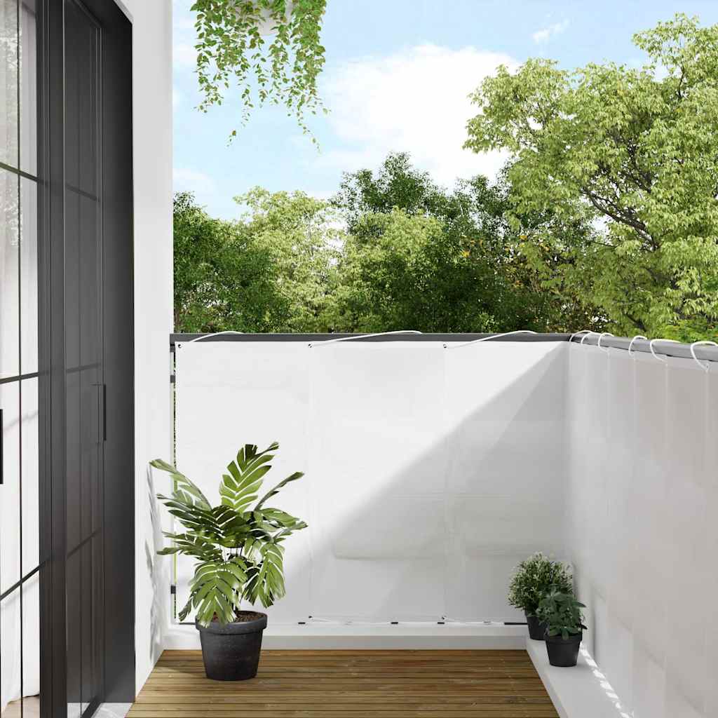 Balcony Screen 120x800 cm 100% Polyester Oxford White