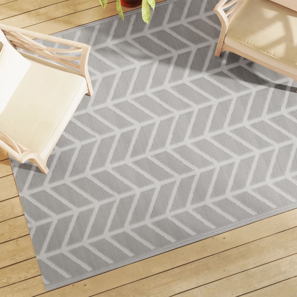 Outdoor Carpet ARAKIL Grey PP 160 x 230 cm Light grey and white