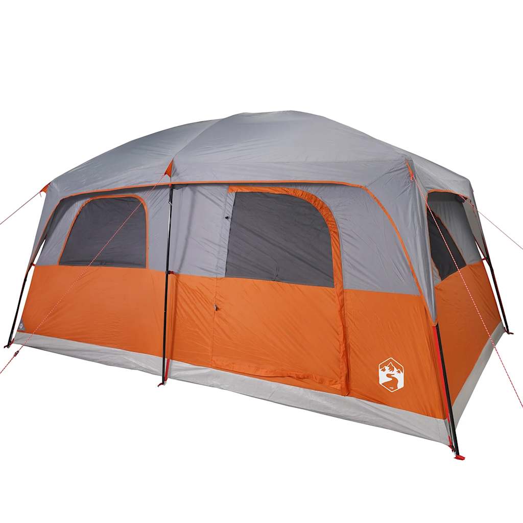 vidaXL Family Tent Cabin 8-Person Grey and Orange Waterproof 4