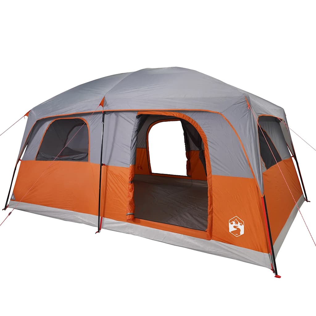 vidaXL Family Tent Cabin 8-Person Grey and Orange Waterproof 5