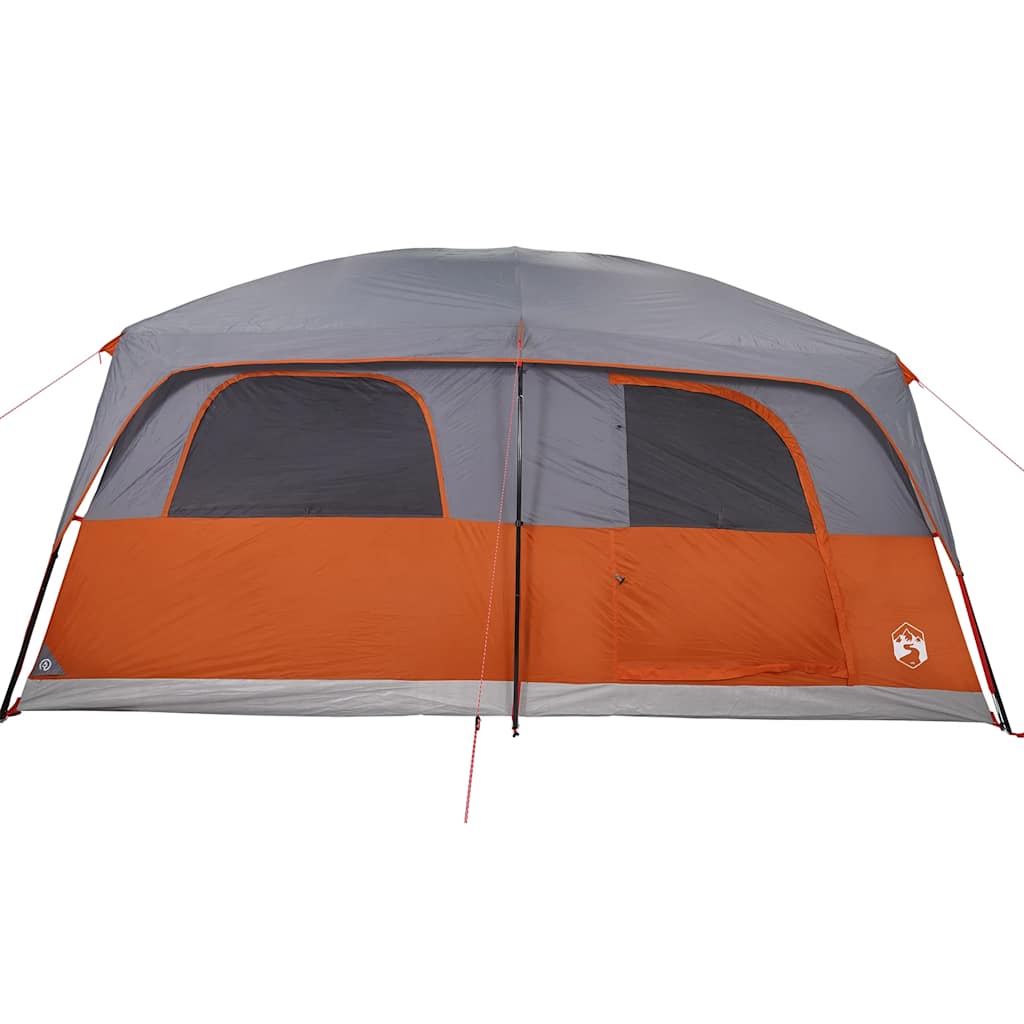 vidaXL Family Tent Cabin 8-Person Grey and Orange Waterproof 6