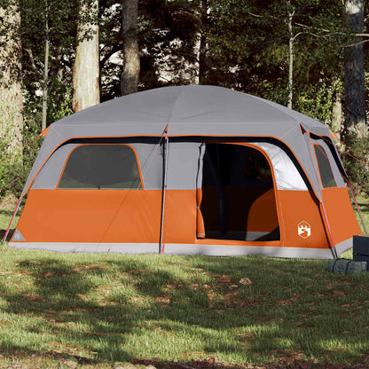 vidaXL Family Tent Cabin 8-Person Grey and Orange Waterproof 1