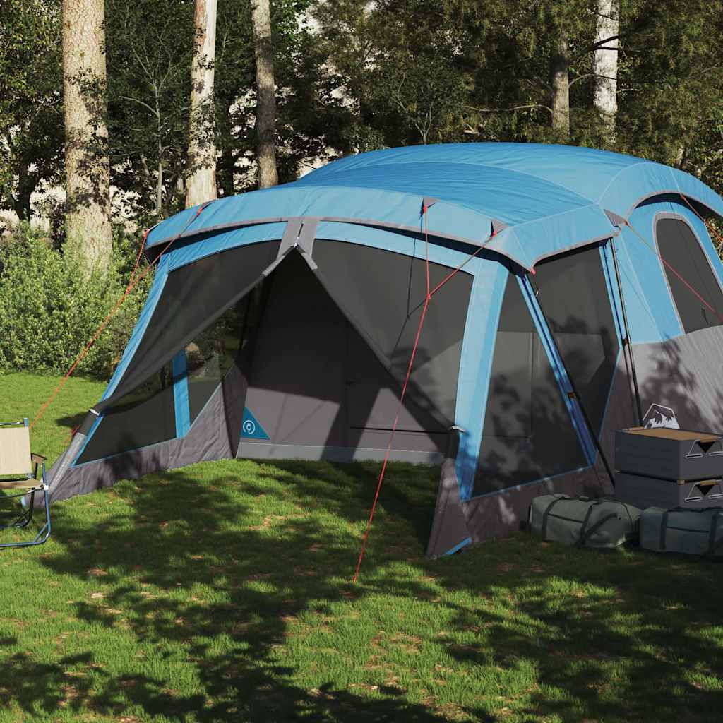 Family Tent with Porch Waterproof Blue 4-person