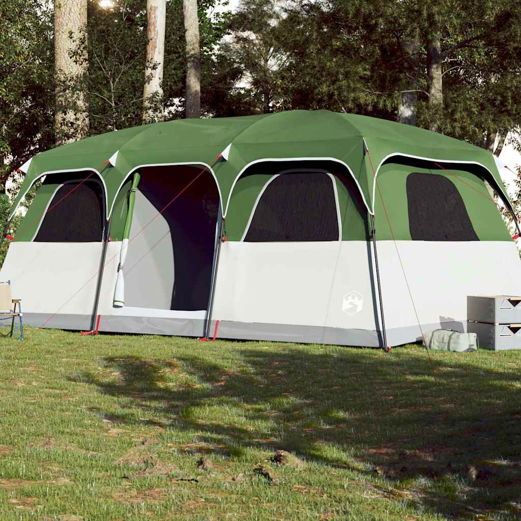 vidaXL Family Tent Cabin 10-Person Green Waterproof 1