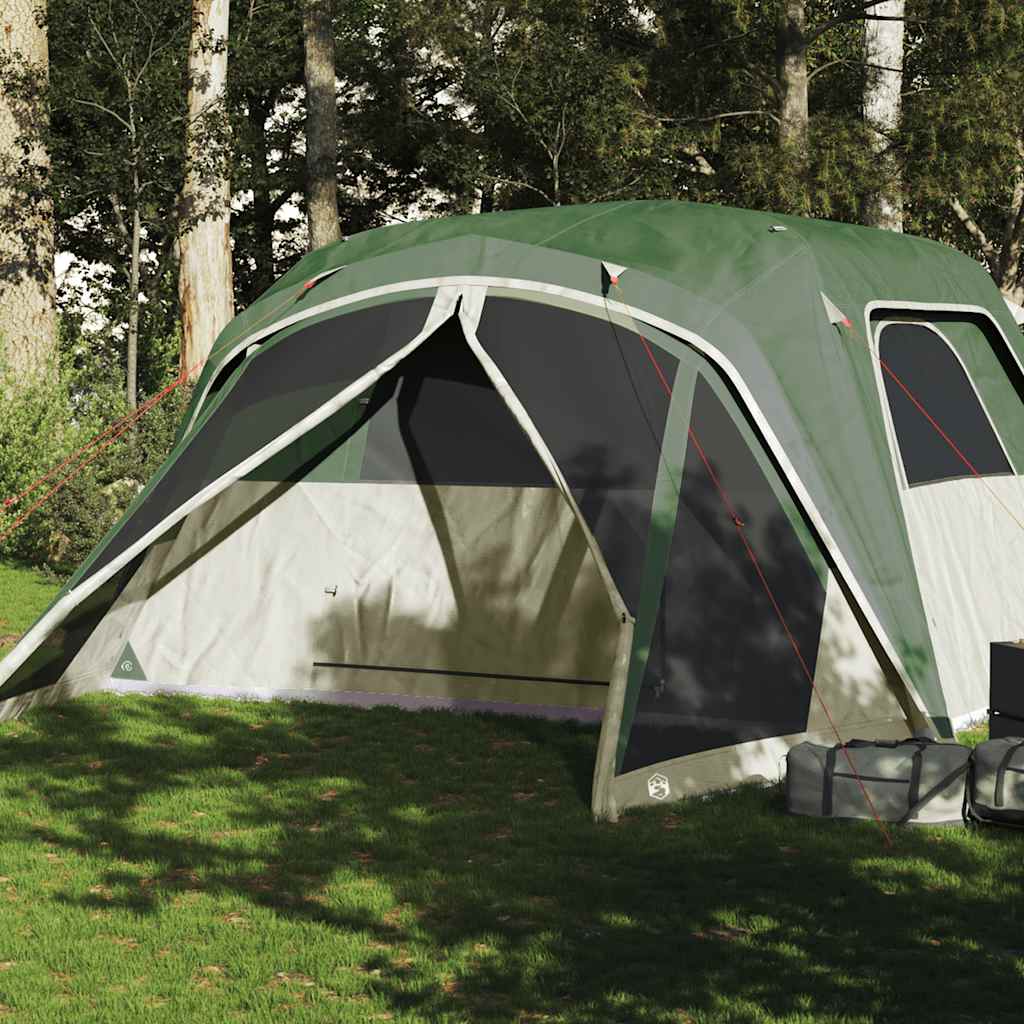 Family Tent with Porch Waterproof Green 6-Person