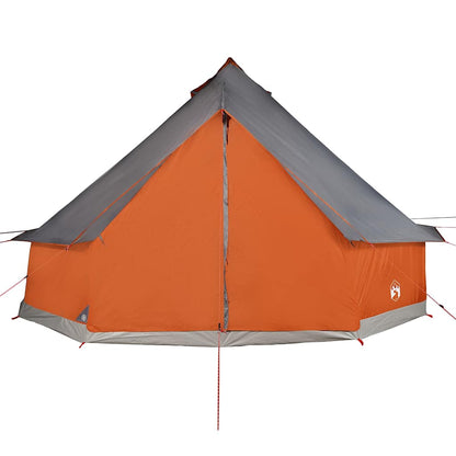 vidaXL Family Tent Tipi 12-Person Grey and Orange Waterproof 5
