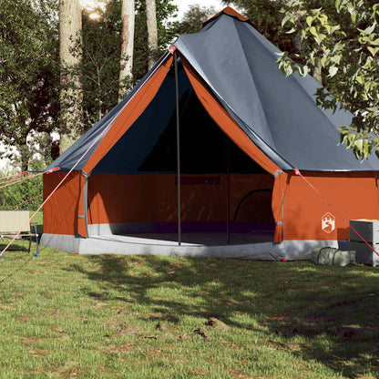 vidaXL Family Tent Tipi 10-Person Grey and Orange Waterproof 3